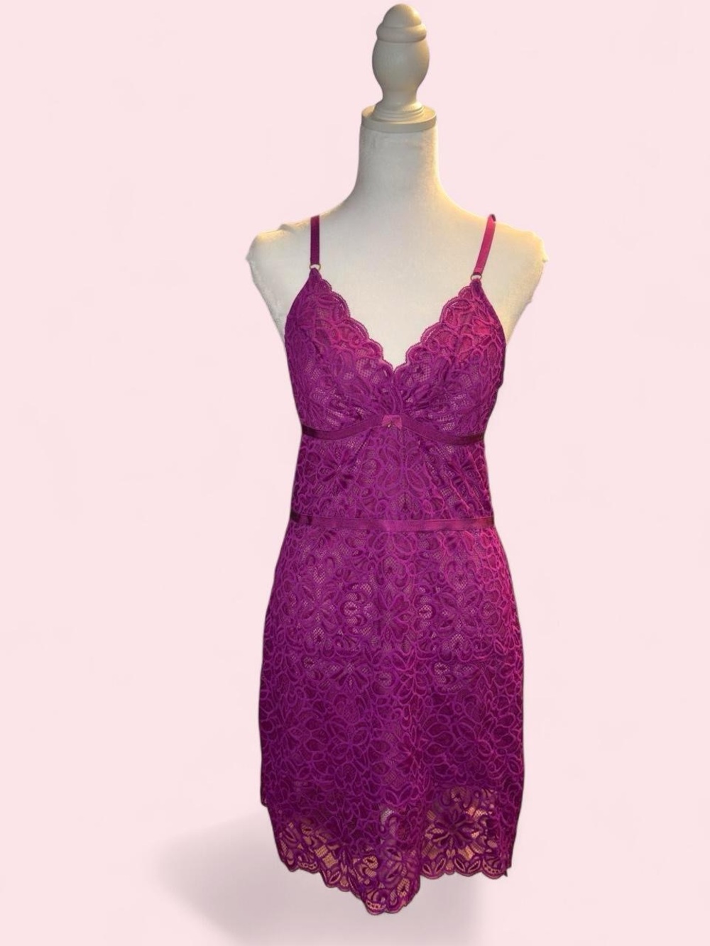 Purple Lace Chemise Nightdress - Unbranded